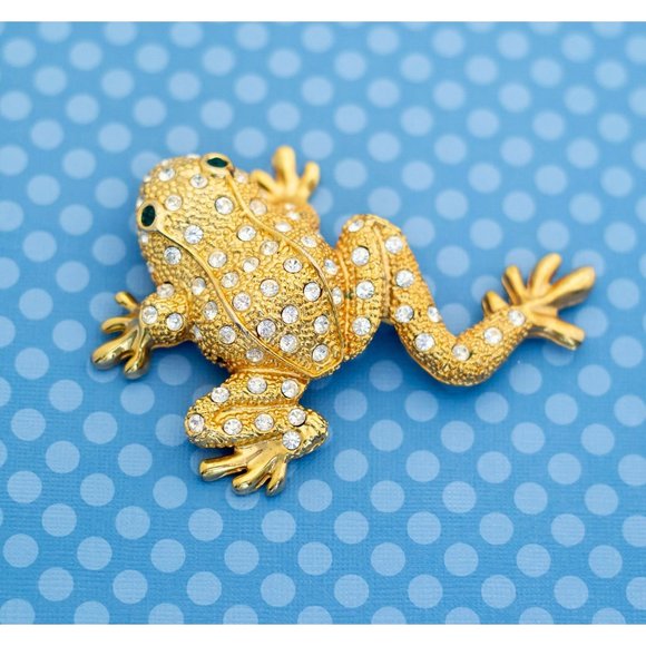 Vintage Gold Tone Toad Brooch - M22 - Picture 1 of 4
